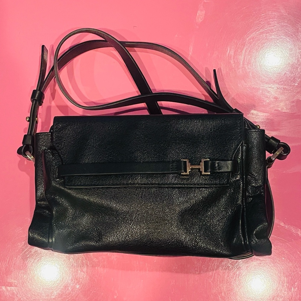 Halston Heritage Black Leather Crossbody Bag